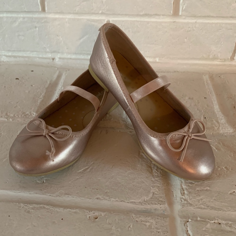 Cat & Jack- Girls Metallic Blush Pink Ballet Flats
